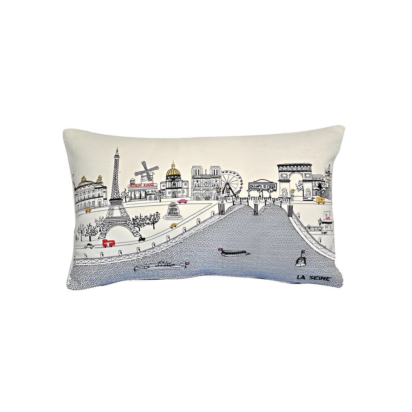 25" White Paris Daylight Skyline Lumbar Decorative Pillow - Homeroots - Flyclothing LLC
