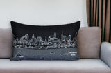 25" Black Philadelphia Nighttime Skyline Lumbar Decorative Pillow - Homeroots - Flyclothing LLC