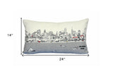 25" White Philadelphia Daylight Skyline Lumbar Decorative Pillow - Homeroots - Flyclothing LLC