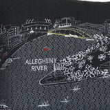 25" Black Pittsburgh Nighttime Skyline Lumbar Decorative Pillow - Homeroots