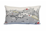 25" White Pittsburgh Daylight Skyline Lumbar Decorative Pillow - Homeroots - Flyclothing LLC