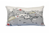 25" White Pittsburgh Daylight Skyline Lumbar Decorative Pillow