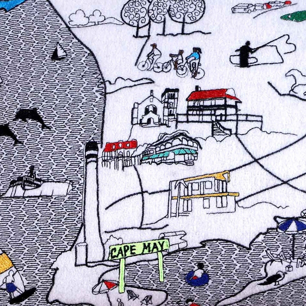 25" White Jersey Shore Daylight Skyline Lumbar Decorative Pillow - Homeroots - Flyclothing LLC