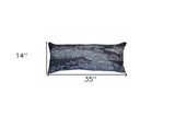35" Black Amsterdam Nighttime Skyline Lumbar Decorative Pillow - Homeroots