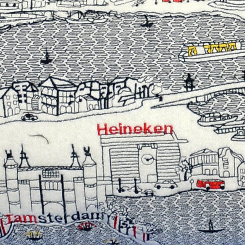 35" White Amsterdam Daylight Skyline Lumbar Decorative Pillow - Homeroots - Flyclothing LLC