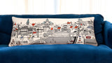 35" White Annapolis Daylight Skyline Lumbar Decorative Pillow - Homeroots