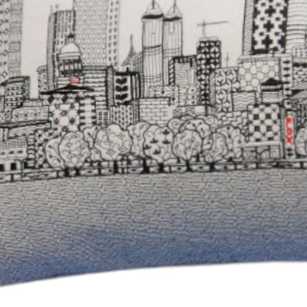 35" White Atlanta Daylight Skyline Lumbar Decorative Pillow - Homeroots - Flyclothing LLC