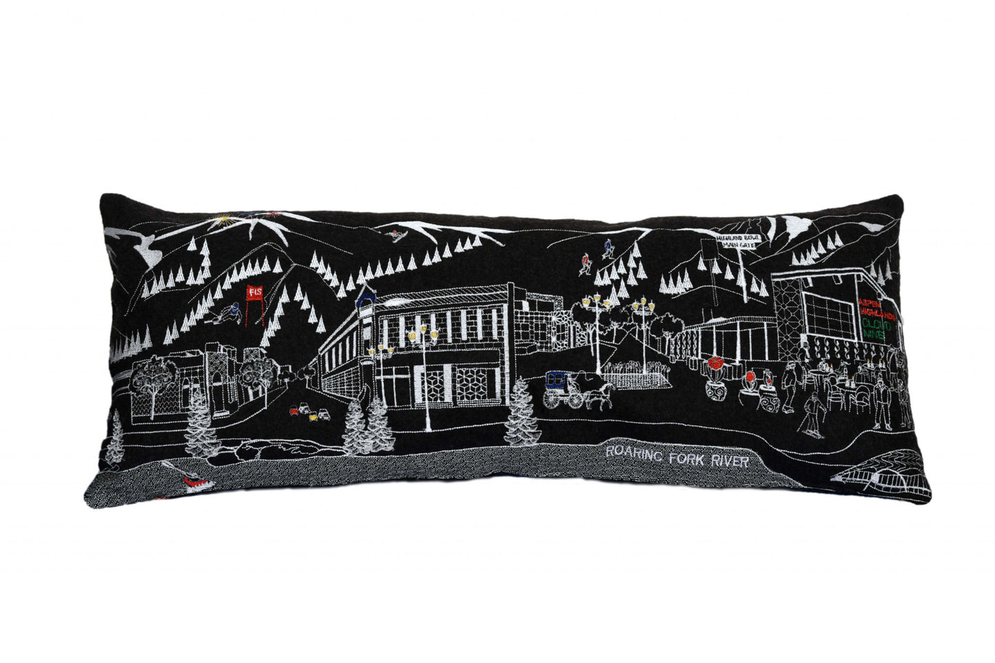 35" Black Aspen Nighttime Skyline Lumbar Decorative Pillow - Homeroots - Flyclothing LLC
