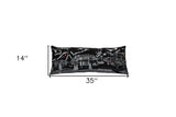 35" Black Aspen Nighttime Skyline Lumbar Decorative Pillow - Homeroots - Flyclothing LLC