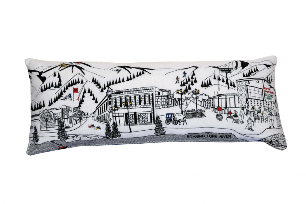 35" White Aspen Daylight Skyline Lumbar Decorative Pillow - Homeroots - Flyclothing LLC