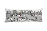 35" White Austin Daylight Skyline Lumbar Decorative Pillow - Homeroots