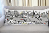 35" White Austin Daylight Skyline Lumbar Decorative Pillow - Homeroots
