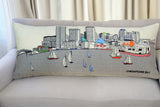 35" White Baltimore Daylight Skyline Lumbar Decorative Pillow - Homeroots - Flyclothing LLC