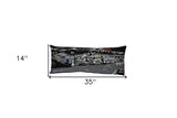 35" Black Bend Nighttime Skyline Lumbar Decorative Pillow - Homeroots - Flyclothing LLC