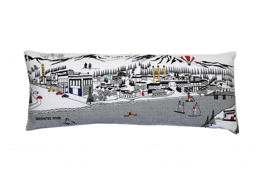 35" White Bend Daylight Skyline Lumbar Decorative Pillow - Homeroots