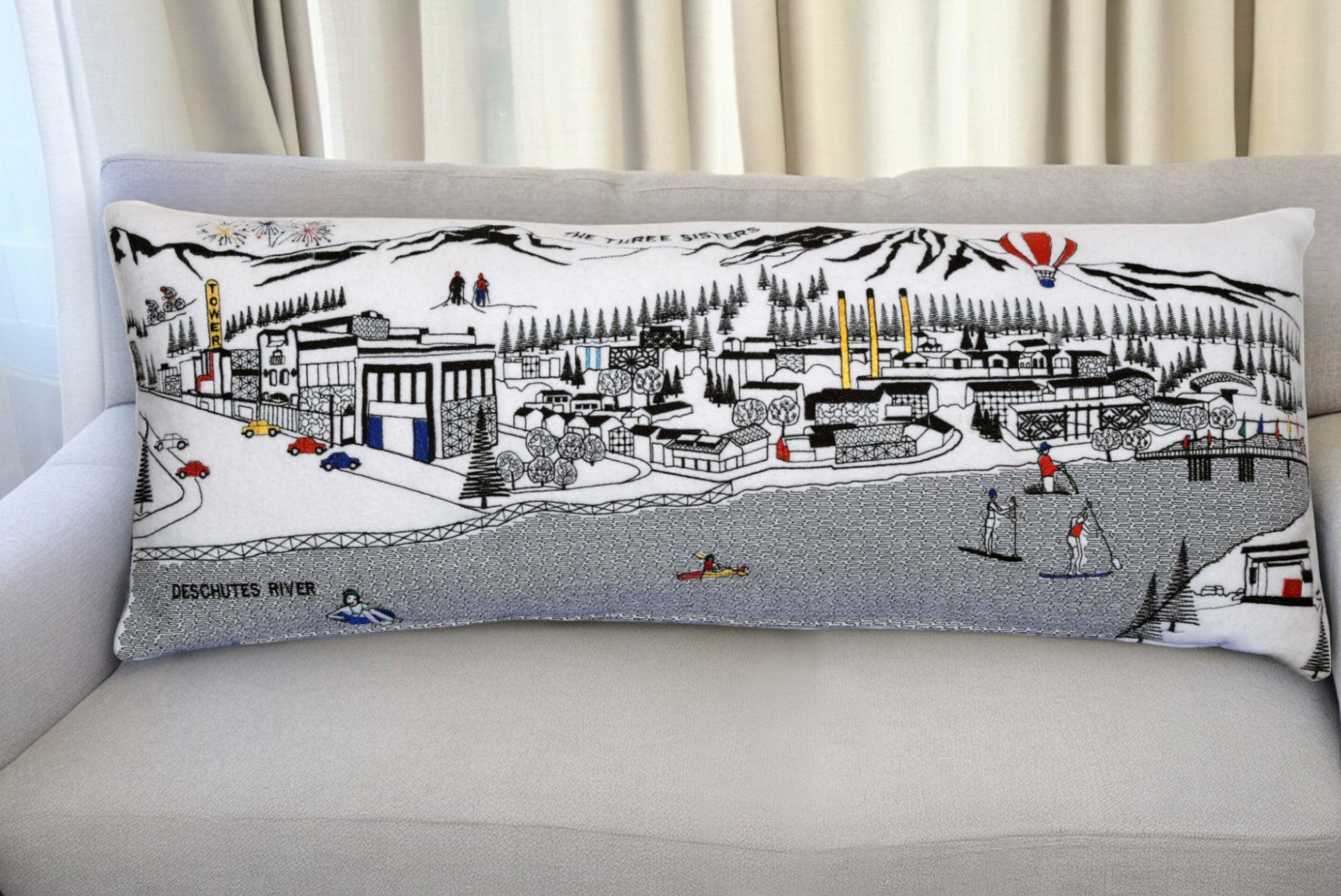 35" White Bend Daylight Skyline Lumbar Decorative Pillow - Homeroots - Flyclothing LLC