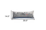 35" White Boston Daylight Skyline Lumbar Decorative Pillow - Homeroots - Flyclothing LLC