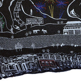 35" Black Breckenridge Nighttime Skyline Lumbar Decorative Pillow