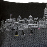 35" Black Charleston Nighttime Skyline Lumbar Decorative Pillow - Homeroots