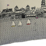 35" White Charleston Daylight Skyline Lumbar Decorative Pillow - Homeroots - Flyclothing LLC