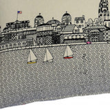 35" White Charleston Daylight Skyline Lumbar Decorative Pillow - Homeroots