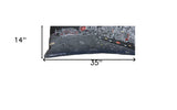 35" Black Chicago Nighttime Skyline Lumbar Decorative Pillow - Homeroots
