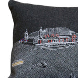 35" Black Chicago Nighttime Skyline Lumbar Decorative Pillow - Homeroots - Flyclothing LLC