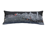 35" Black Chicago Nighttime Skyline Lumbar Decorative Pillow - Homeroots - Flyclothing LLC