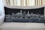 35" Black Cleveland Nighttime Skyline Lumbar Decorative Pillow - Homeroots - Flyclothing LLC