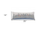 35" White Dallas Daylight Skyline Lumbar Decorative Pillow - Homeroots - Flyclothing LLC