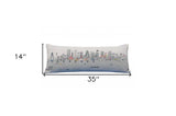 35" White Dallas Daylight Skyline Lumbar Decorative Pillow - Homeroots - Flyclothing LLC
