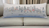 35" White Dallas Daylight Skyline Lumbar Decorative Pillow - Homeroots