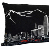 35" Black Denver Nighttime Skyline Lumbar Decorative Pillow - Homeroots