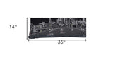 35" Black Frankfurt Nighttime Skyline Lumbar Decorative Pillow - Homeroots - Flyclothing LLC