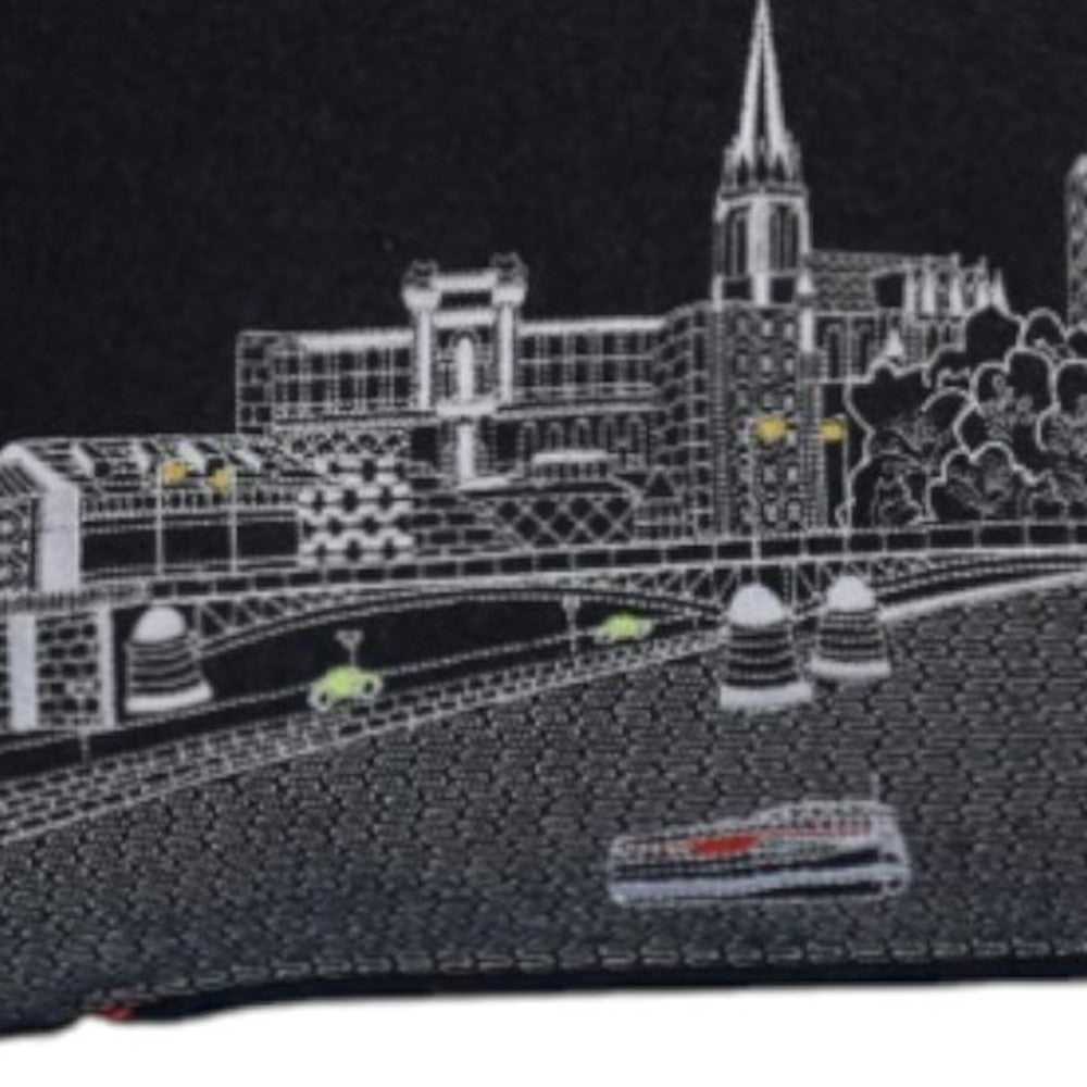 35" Black Frankfurt Nighttime Skyline Lumbar Decorative Pillow - Homeroots - Flyclothing LLC