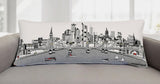 35" White Frankfurt Daylight Skyline Lumbar Decorative Pillow - Homeroots - Flyclothing LLC