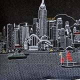 35" Black Hong Kong Nighttime Skyline Lumbar Decorative Pillow - Homeroots - Flyclothing LLC