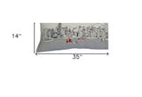 35" White Hong Kong Daylight Skyline Lumbar Decorative Pillow - Homeroots - Flyclothing LLC