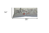 35" White Hong Kong Daylight Skyline Lumbar Decorative Pillow - Homeroots - Flyclothing LLC