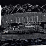 35" Black Homer Spit Nighttime Skyline Lumbar Decorative Pillow - Homeroots - Flyclothing LLC