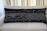 35" Black Homer Spit Nighttime Skyline Lumbar Decorative Pillow