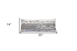 35" White Homer Spit Daylight Skyline Lumbar Decorative Pillow