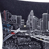 35" Black Houston Nighttime Skyline Lumbar Decorative Pillow - Homeroots - Flyclothing LLC