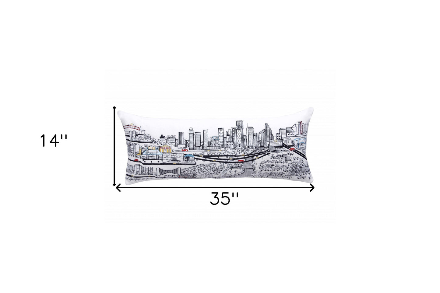35" White Houston Daylight Skyline Lumbar Decorative Pillow - Homeroots - Flyclothing LLC