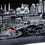 35" Black Kansas City Nighttime Skyline Lumbar Decorative Pillow - Homeroots - Flyclothing LLC
