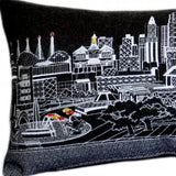 35" Black Kansas City Nighttime Skyline Lumbar Decorative Pillow - Homeroots