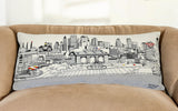 35" White Kansas City Daylight Skyline Lumbar Decorative Pillow - Homeroots - Flyclothing LLC
