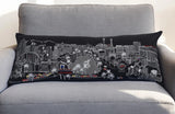 35" Black as Vegas Nighttime Skyline Lumbar Decorative Pillow - Homeroots