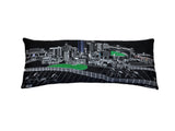35" Black Lexington Nighttime Skyline Lumbar Decorative Pillow - Homeroots - Flyclothing LLC