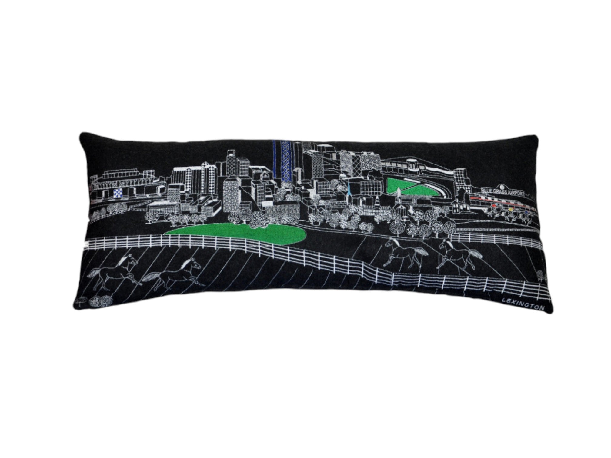 35" Black Lexington Nighttime Skyline Lumbar Decorative Pillow - Homeroots - Flyclothing LLC